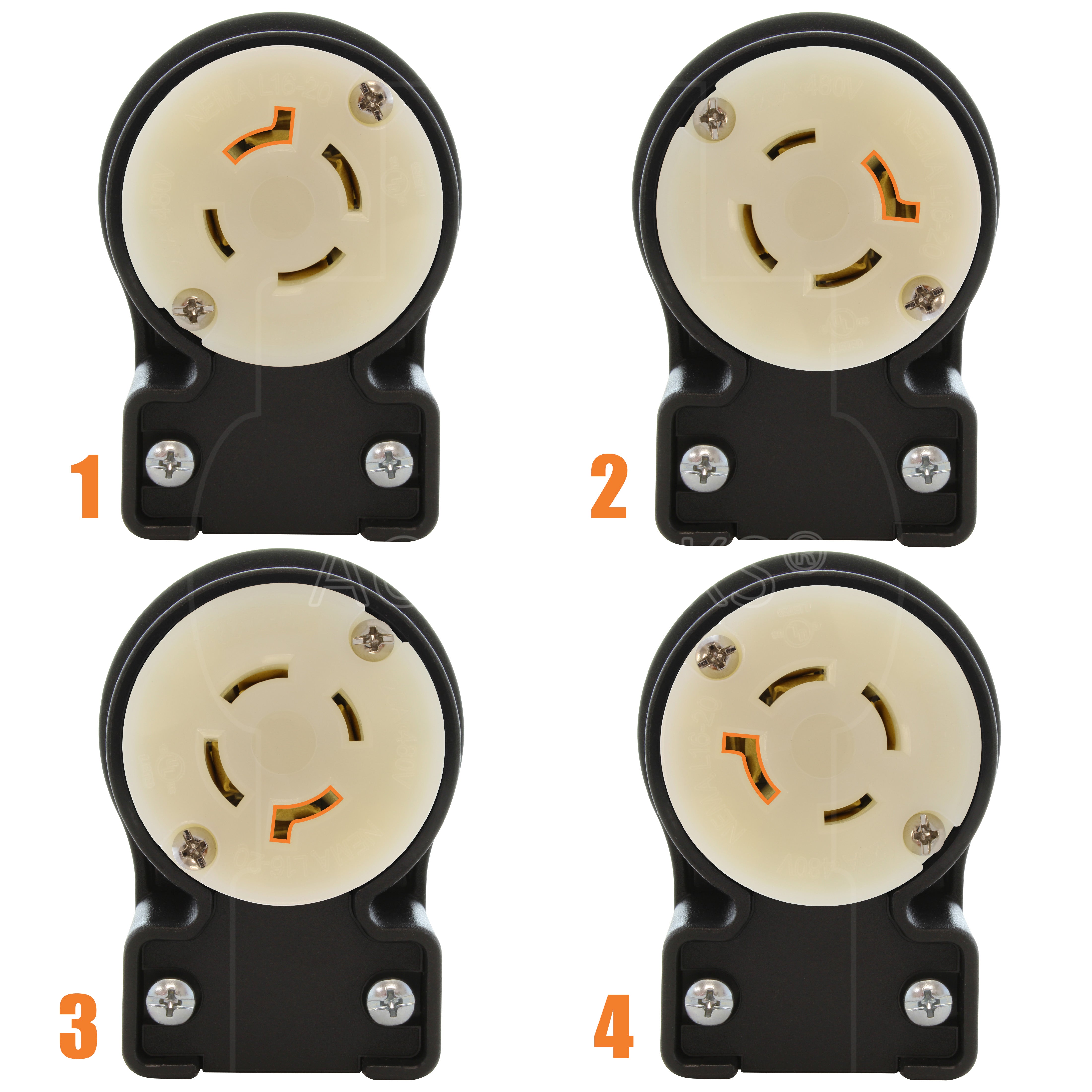 4 different angle positions for connector