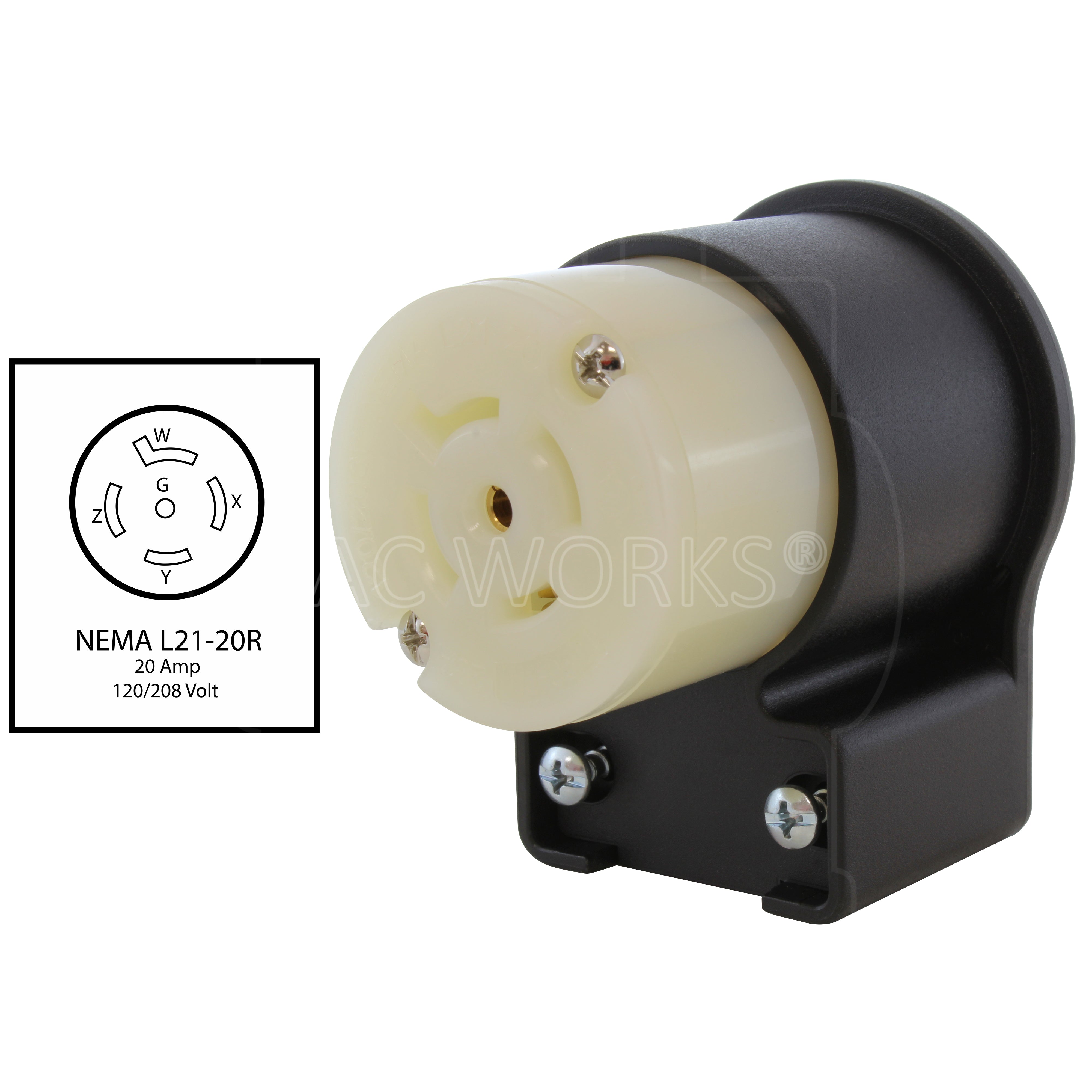 NEMA L21-20R 20A 120/208V female connector