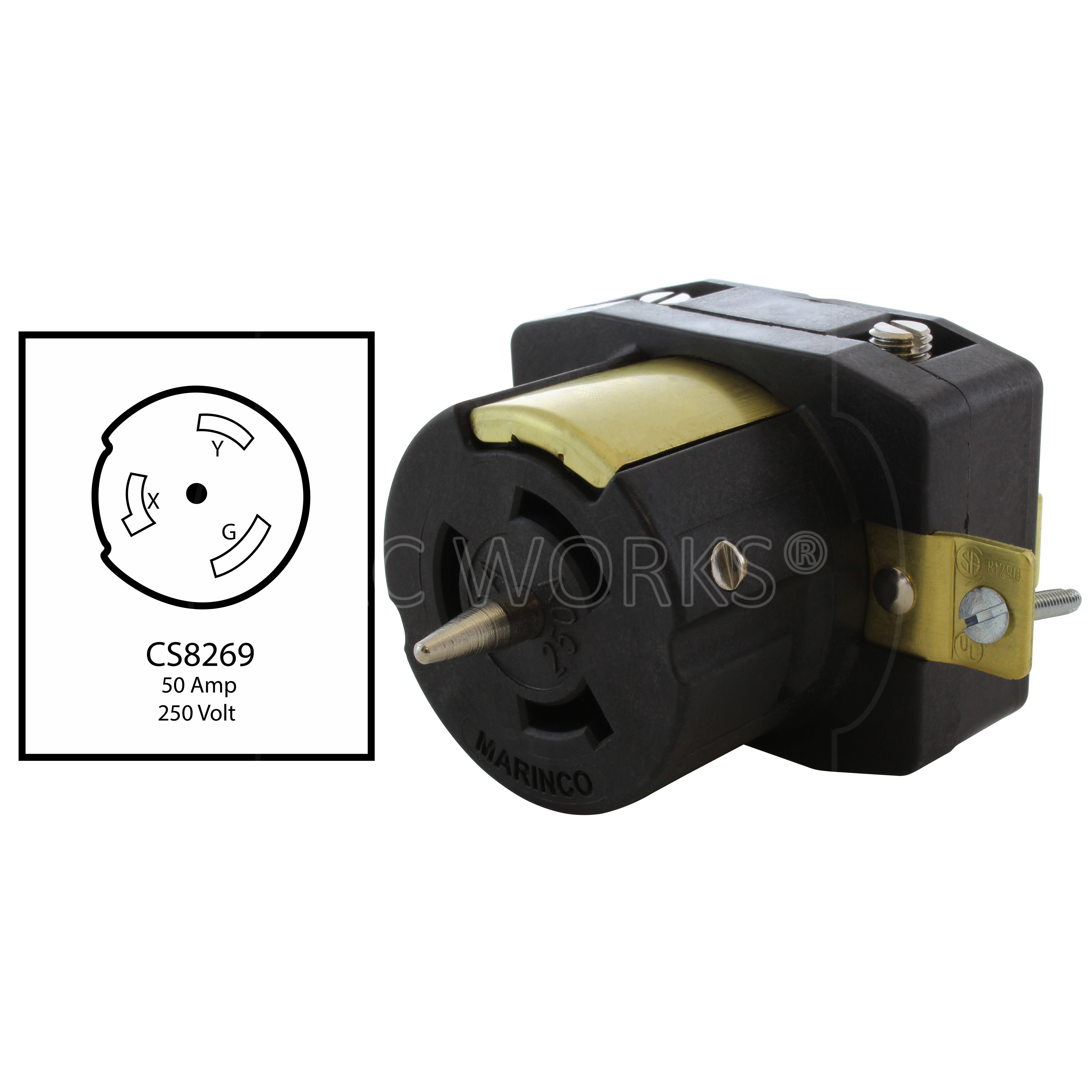 CS8269 50A 250V female receptacle