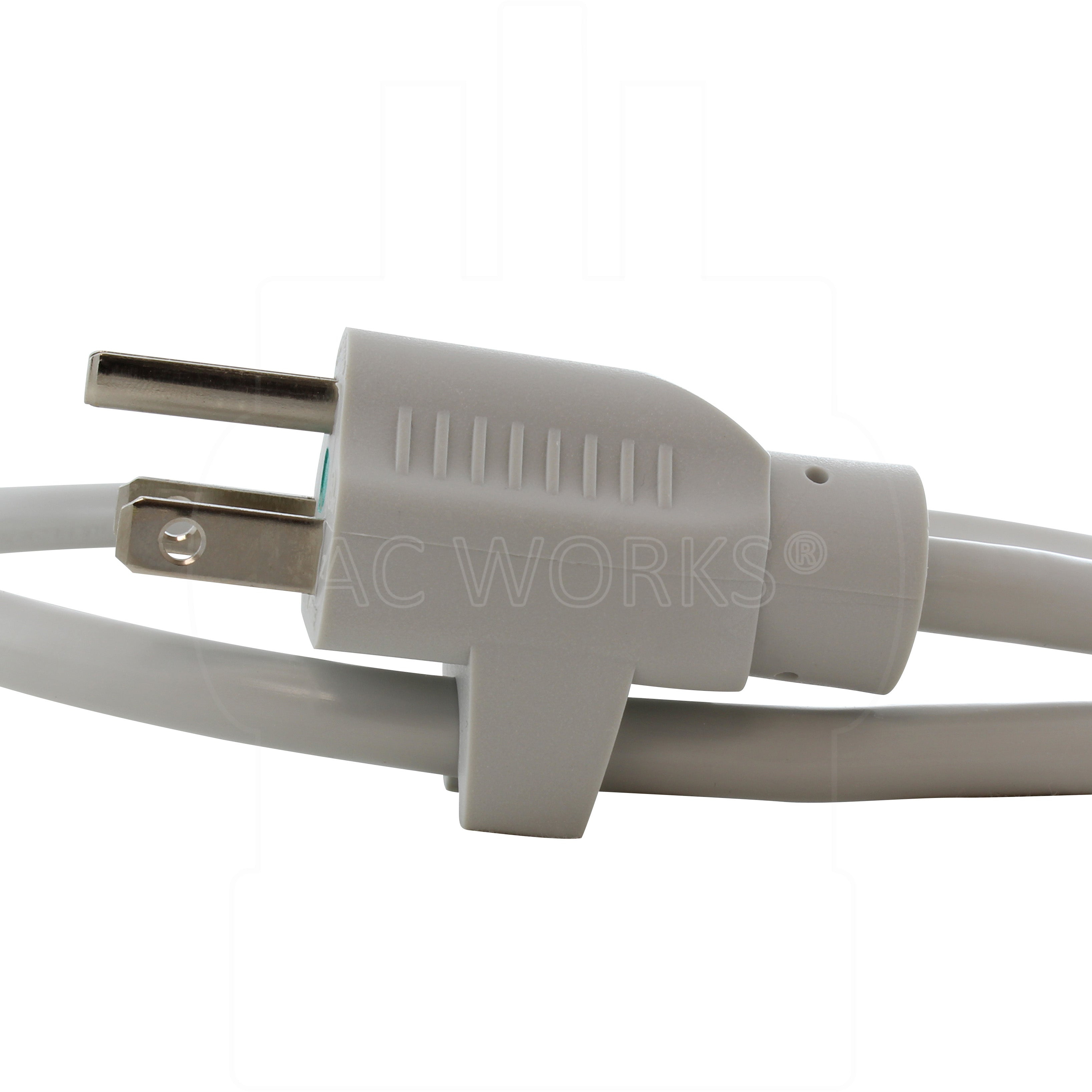 NEMA 5-15P Male Plug cord clip clipped onto cord