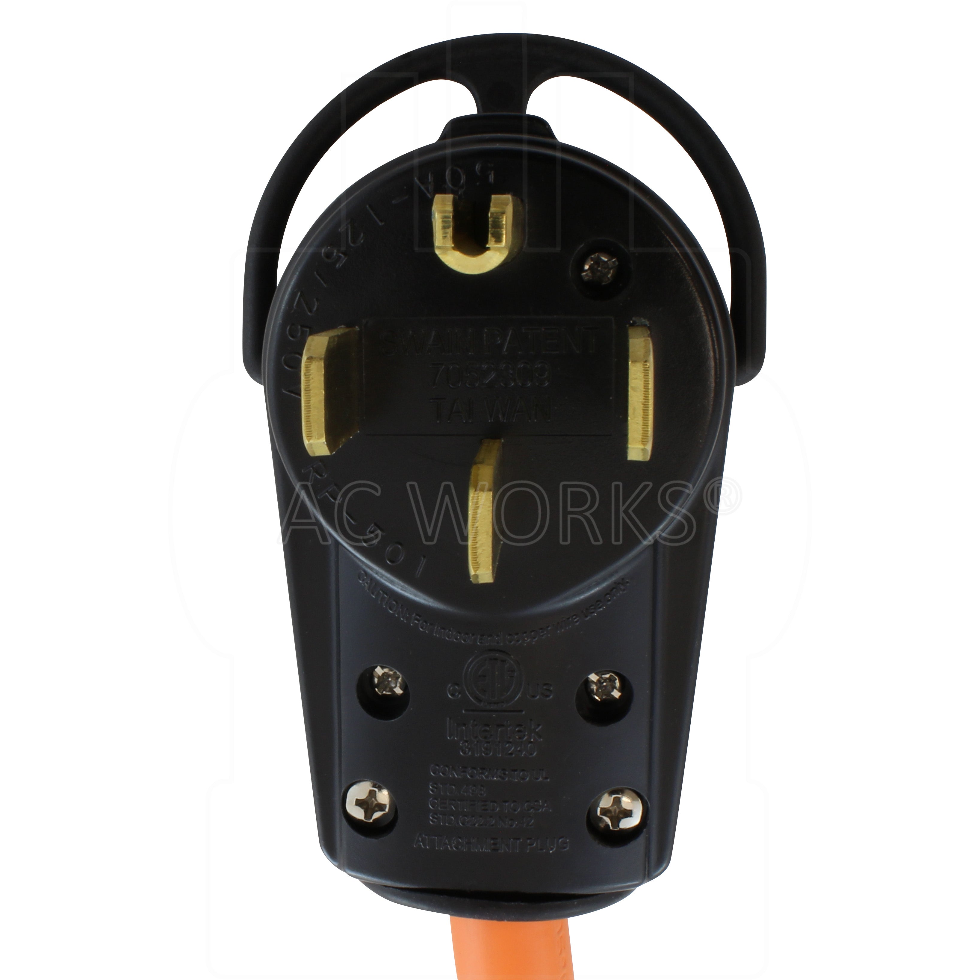 NEMA 14-50P, straight blade, 4-prong Male Plug