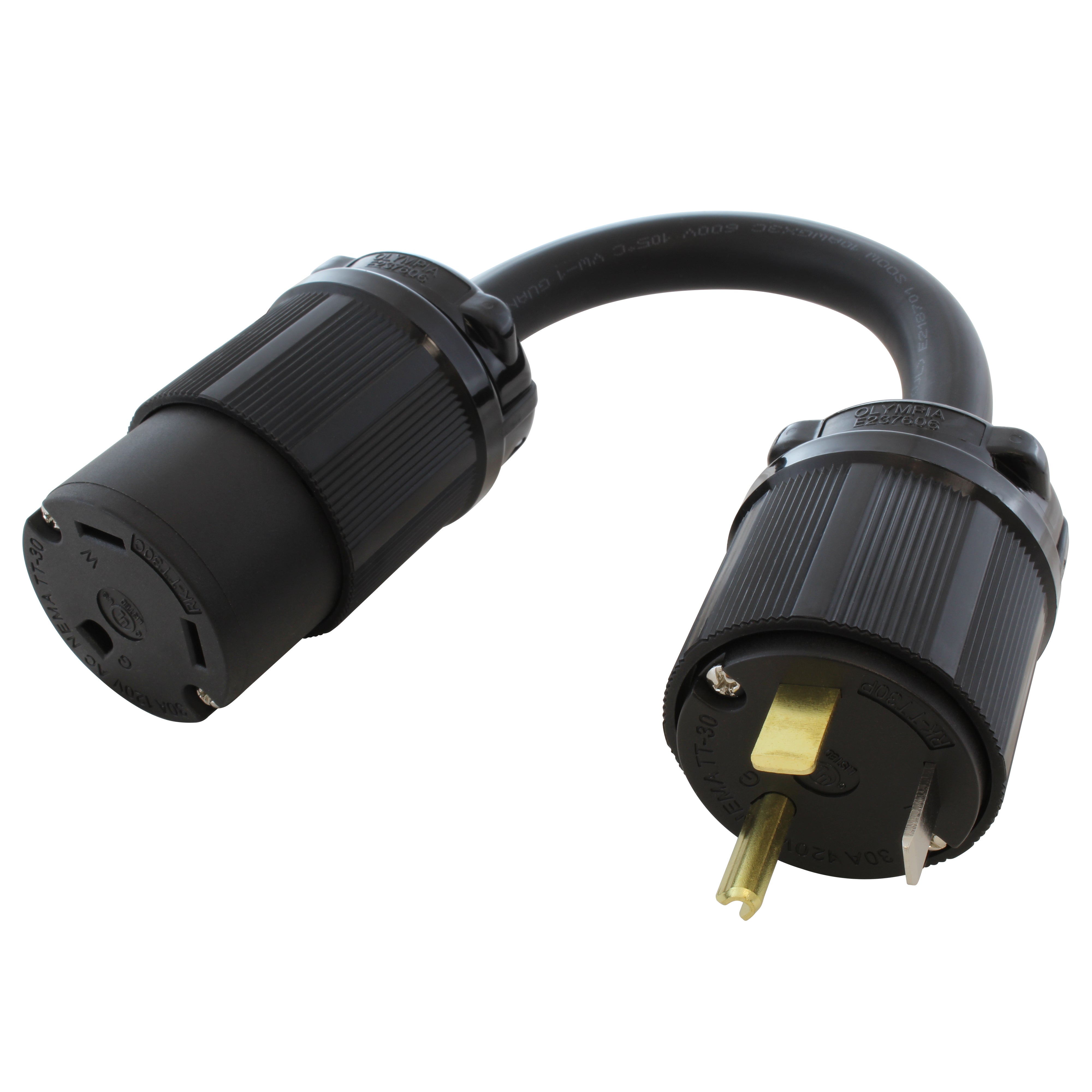 Spina di ricambio per camper da 30 A, NEMA TT-30P, 125 V, con impugnatura di disconnessione, verde | Leroy Merlin Spina di ricambio per camper da 30 A, NEMA TT-30P, 125 V, con impugnatura di disconnessione, verde | Leroy Merlin