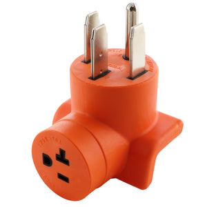 right angle adapter, 90 degree adapter, orange adapter, compact adapter, AC WORKS, AC Connectors