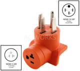 NEMA 14-50P to NEMA 5-20R, 1450 plug to 520 connector, range plug to household outlet