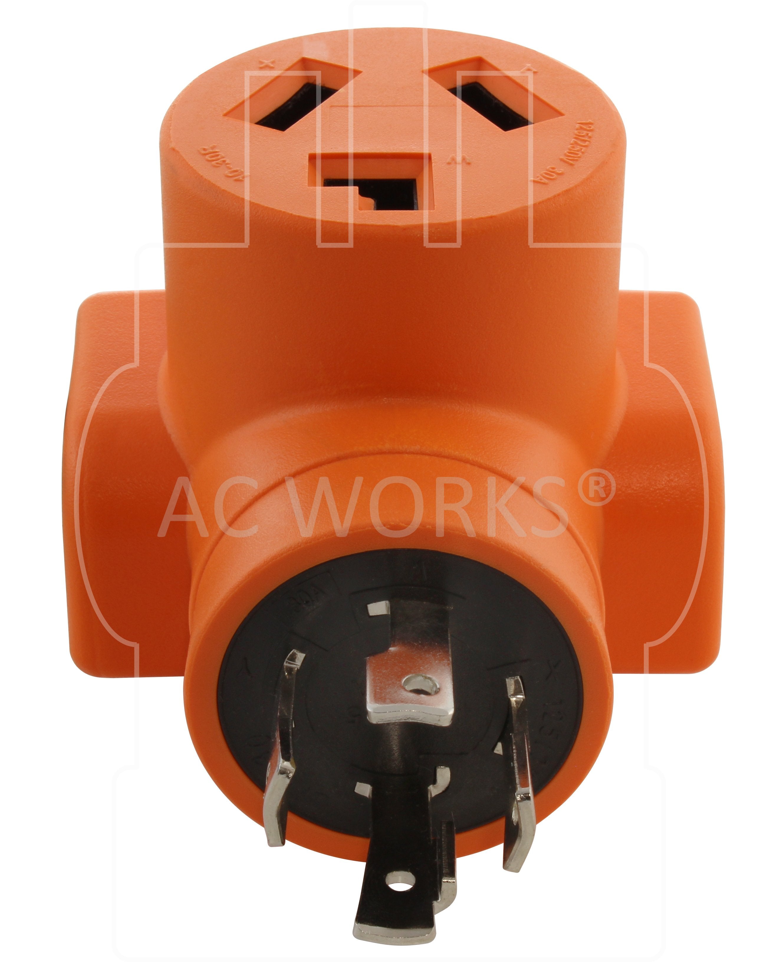 NEMA L14-30P, L1430 male plug, 4-prong locking male plug, 30 amp 4-prong generator plug