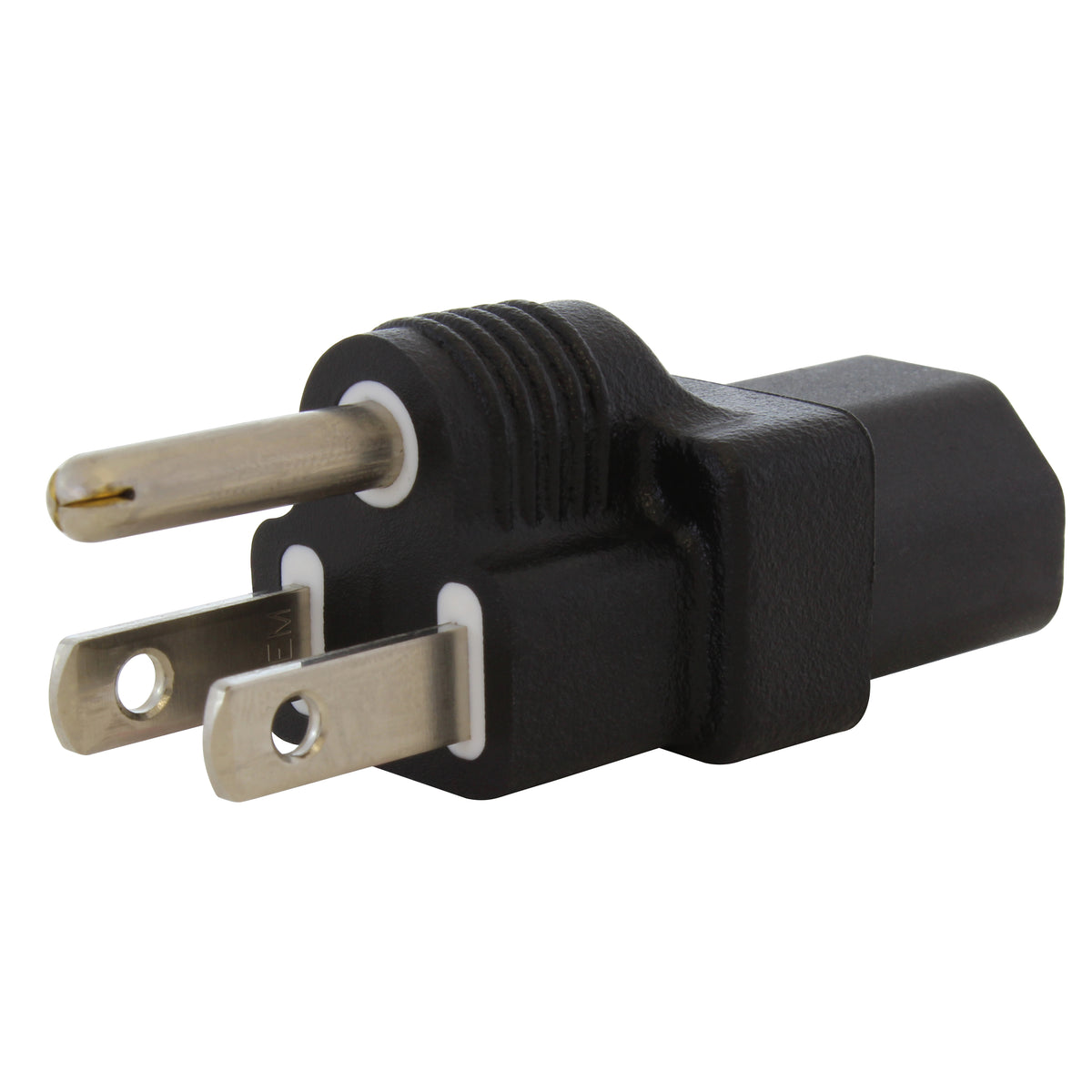 AC WORKS 1 ft. IEC C14/Sheet E IT Plug to IEC C13 Female Connector