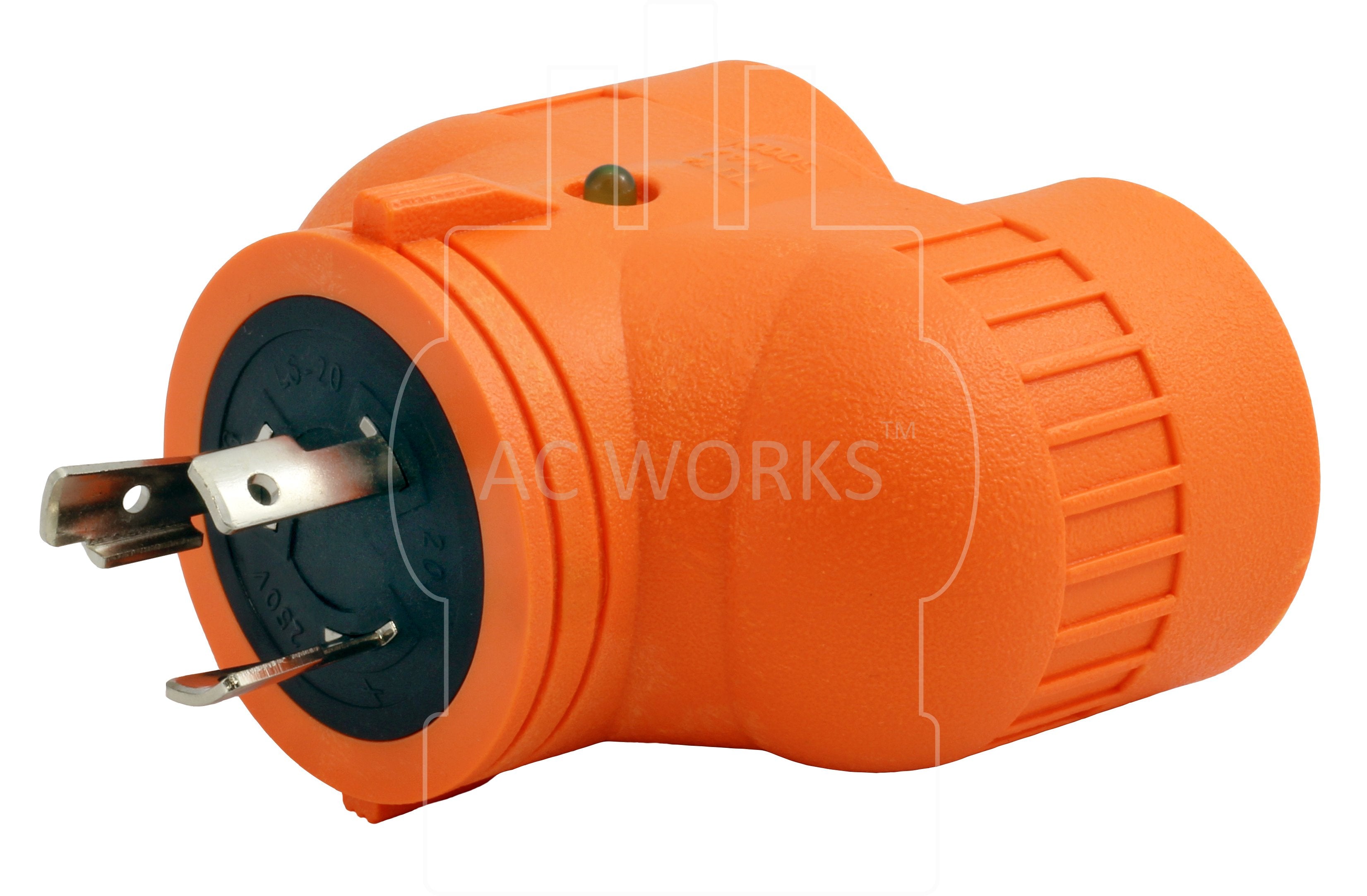 ADVL620L620, AC Works, AC Connectors, NEMA L6-20p, L6-20P, L620P, L620, 3 prong locking plug, plug adapter