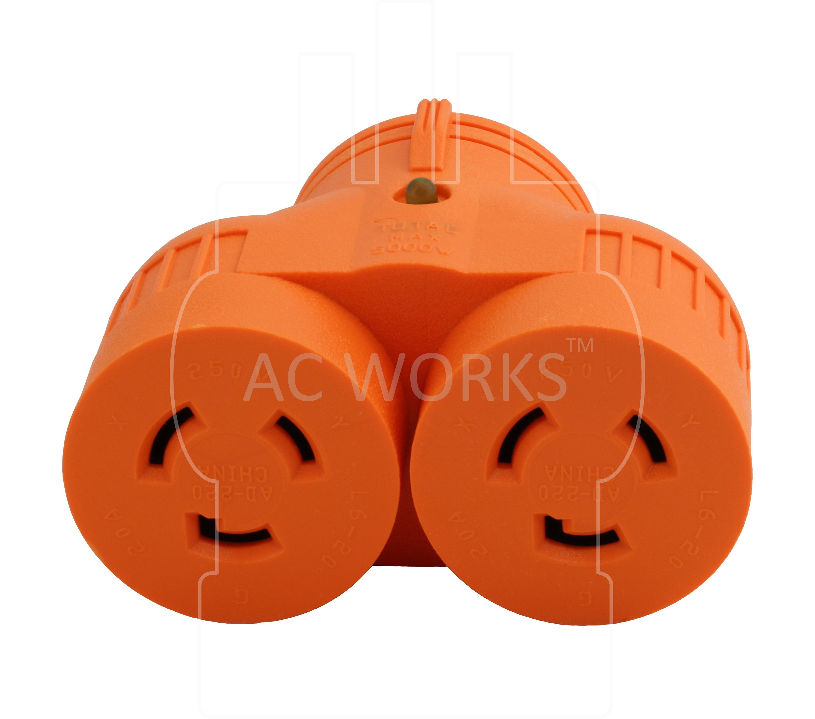 AC Works, AC Connectors, ADVL620L620, NEMA L6-20R, L6-20R, L620R, L620, multi locking connectors, 250 volt adapter, V outlet adapter