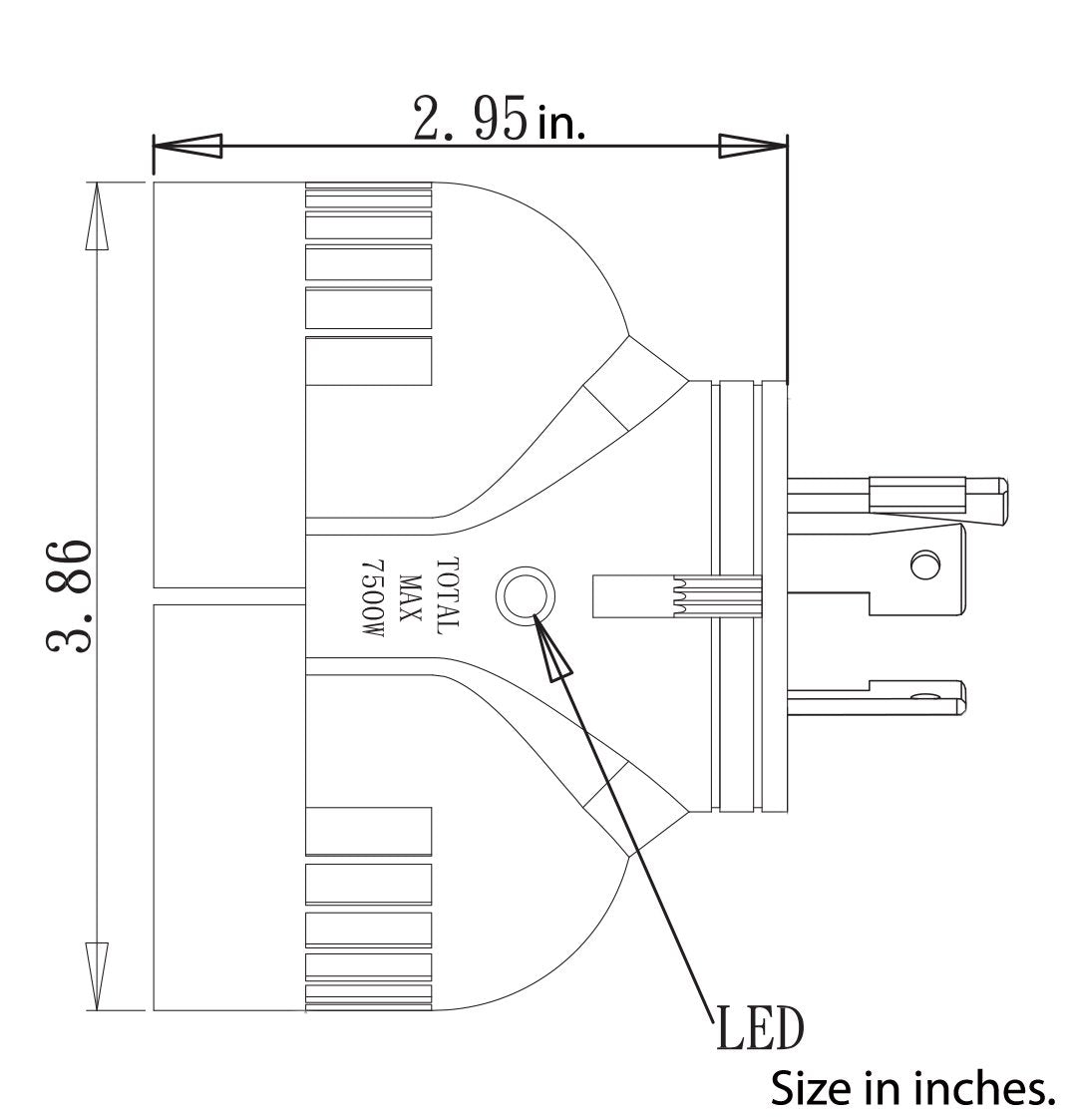 V-DUO adapter, V adapter, mulit outlet adapter, orange adapter, ADVL630L630, AC Works, AC Connectors