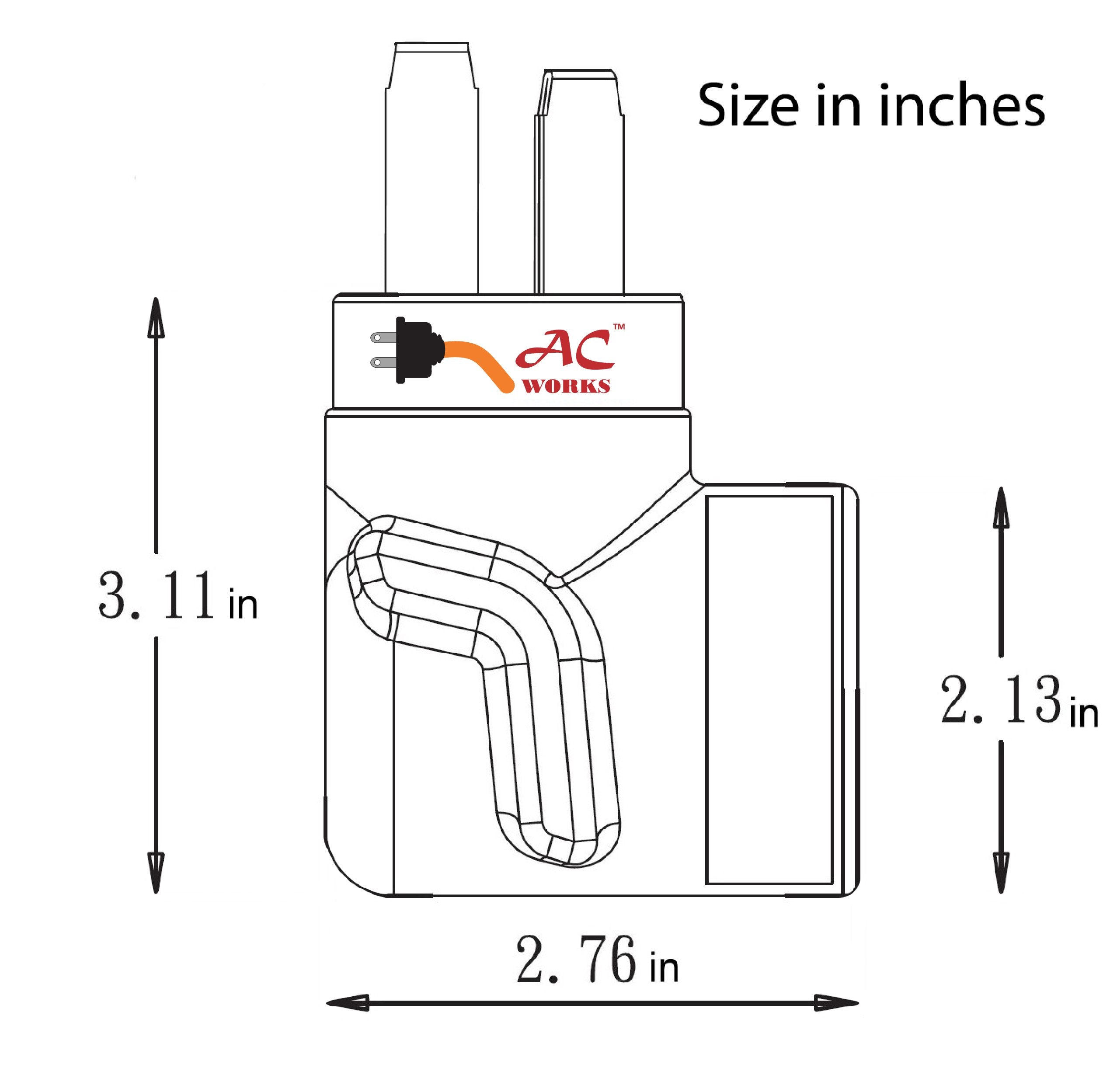 compact durable outlet adapter