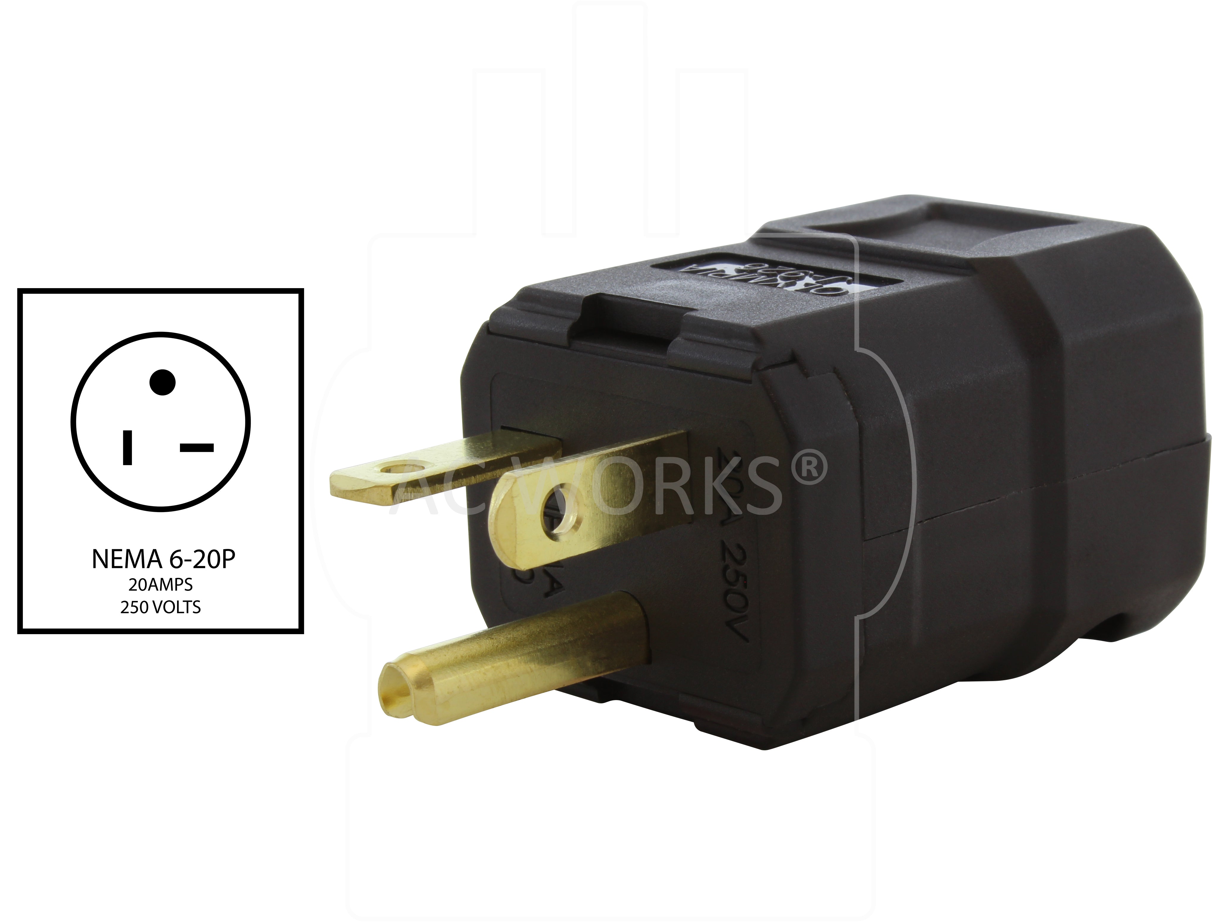 NEMA 6-20P assembly plug