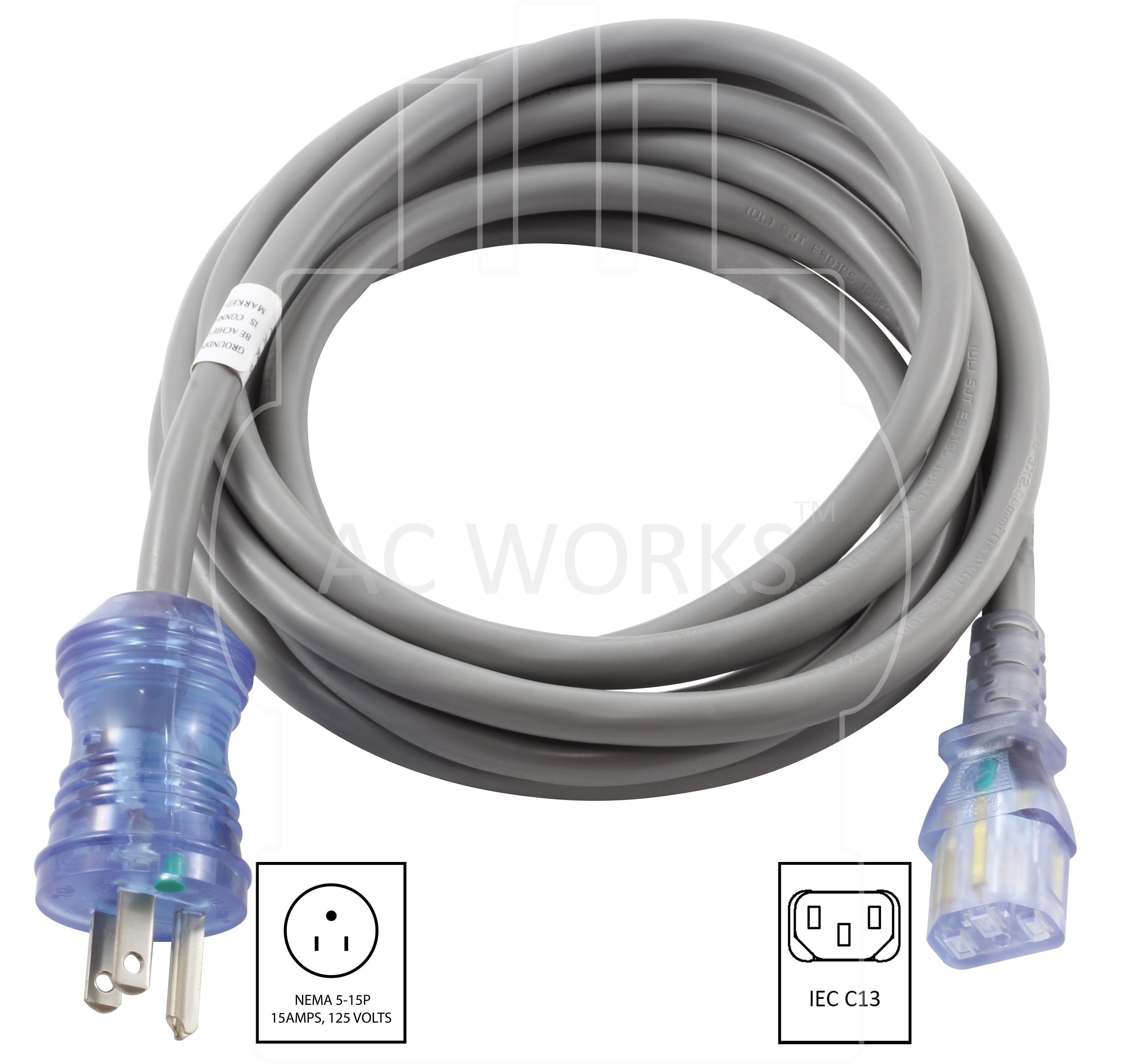 AC Works, household plug to IEC C13