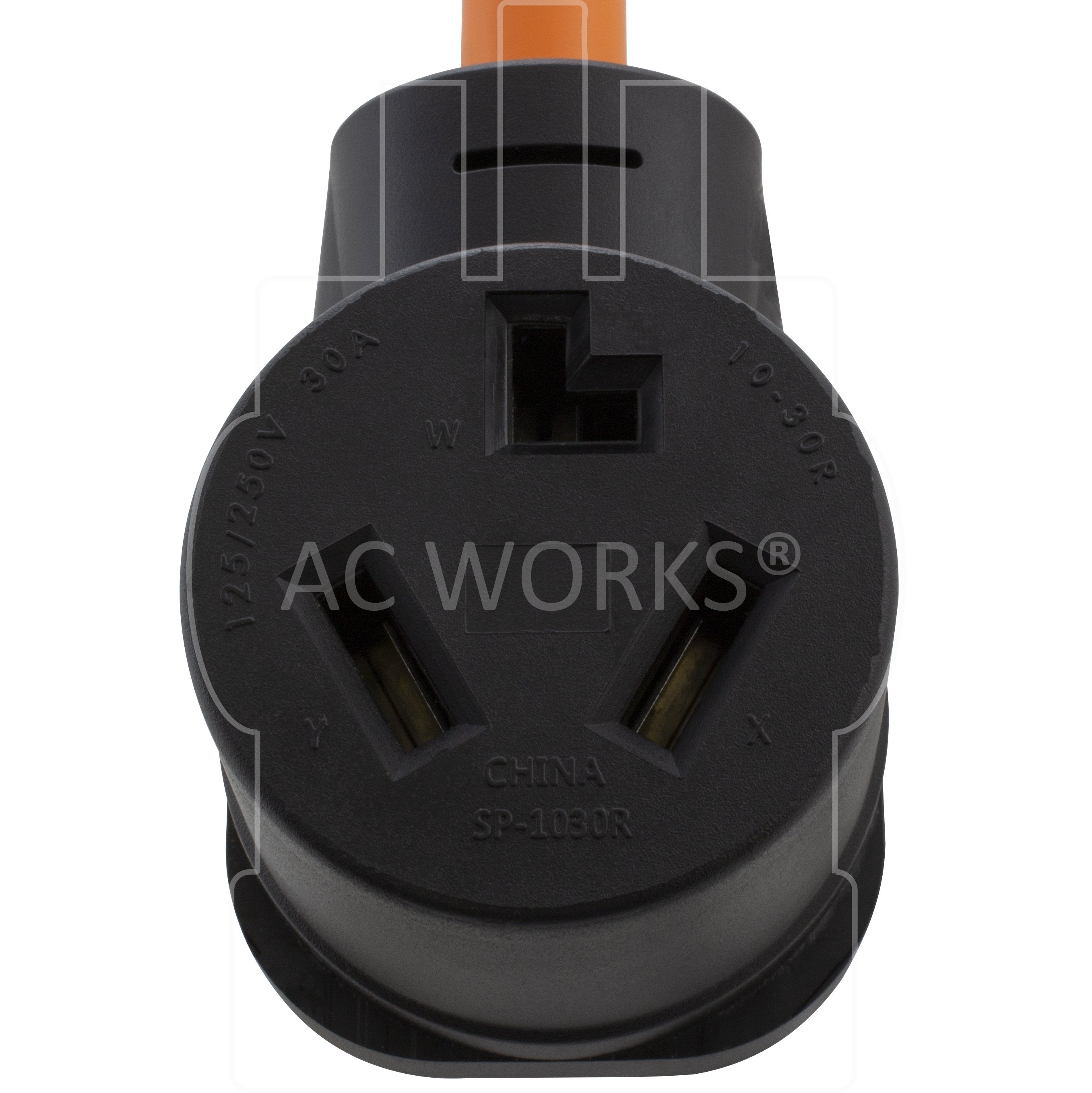 NEMA 10-30R, 1030 female connector, 3-prong dryer connector