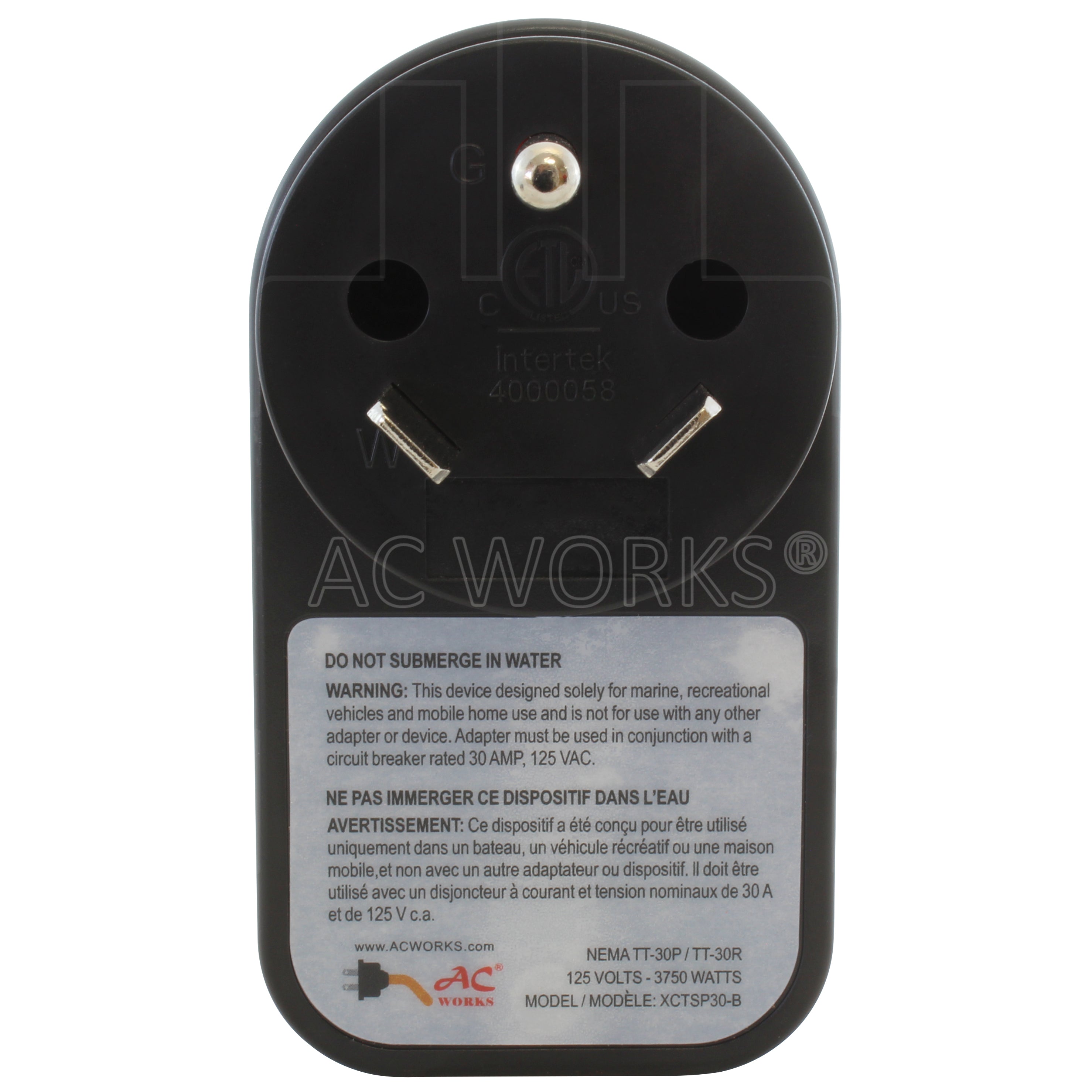 NEMA TT-30P 30A 125V 3-prong RV plug