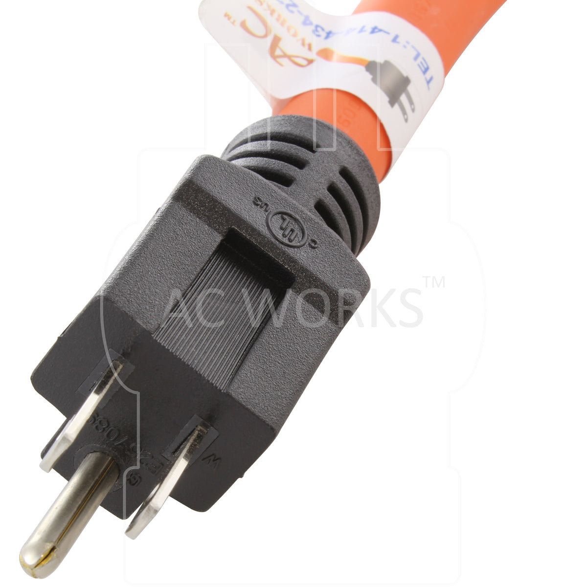 AC WORKS® [S515L1430-012] 1FT 15-Amp Household Plug to L14-30R 30A 125/250V  4-Prong Connector