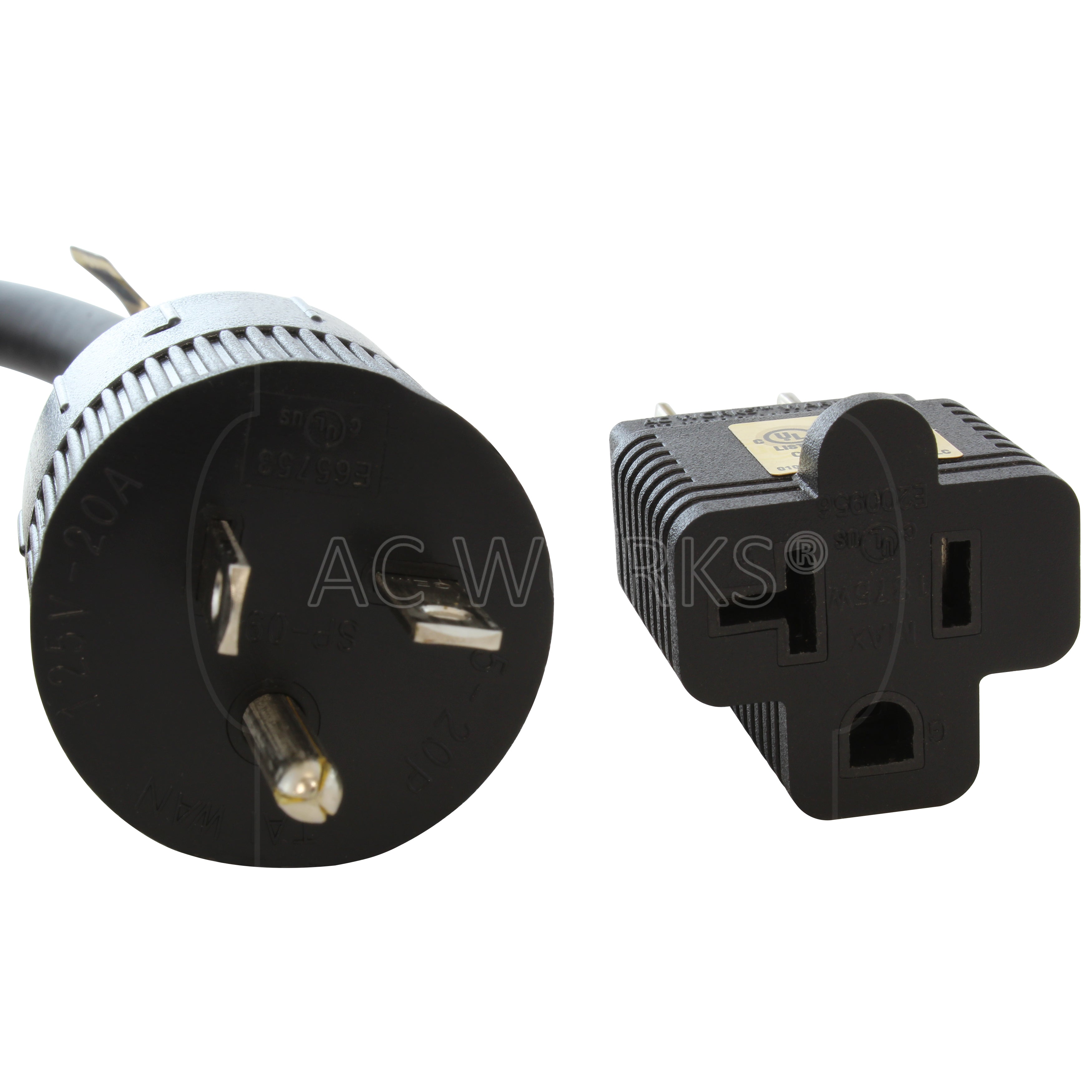 AC WORKS® [15/20AEX] 15/20 Amp 12/3 Household Outdoor Extension Cord