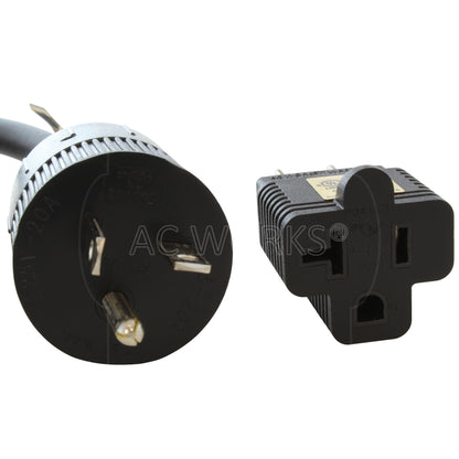 AC WORKS® [15/20AEX] 15/20 Amp 12/3 Household Outdoor Extension Cord