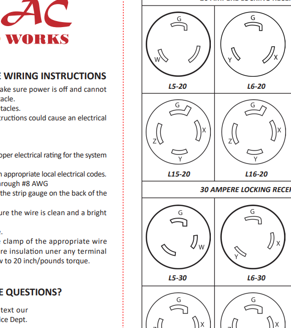 20/30 Amp Receptable User Manual