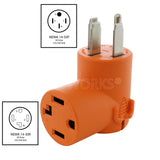 AC WORKS® [AD14501430] 14-50P 50 Amp 4-Prong Plug to 14-30R 4-Prong Dryer Outlet