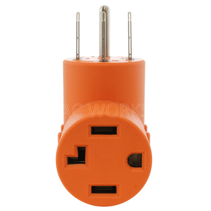 AC WORKS® [AD14501430] 14-50P 50 Amp 4-Prong Plug to 14-30R 4-Prong Dryer Outlet