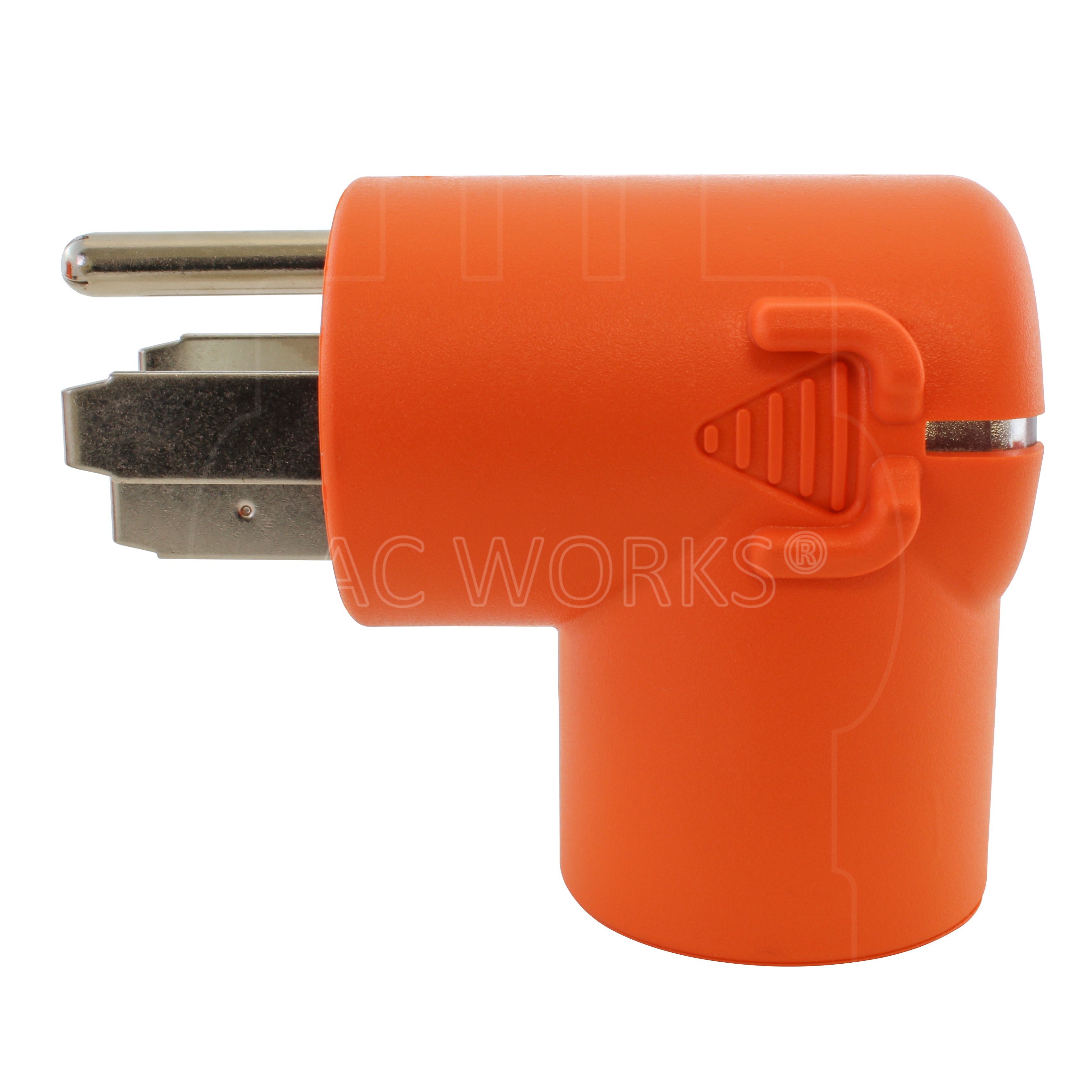 AC WORKS® [AD1450L1430] 4-Prong NEMA 14-50P Plug to 4-Prong 30A Locking NEMA L14-30R Adapter