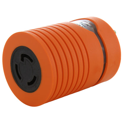 AC WORKS® [AD515L515] Locking Adapter 15A 5-15P Plug to Locking 15A L5-15R Female Connector