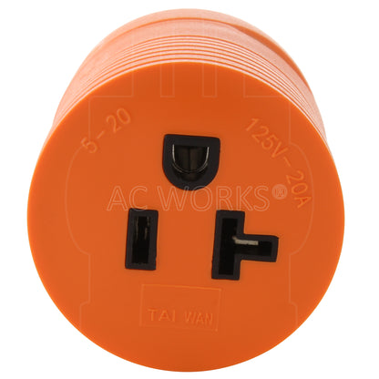 AC WORKS® [ADL1420520] L14-20P 20A 125/250Volt 4-Prong Male Plug to 5-15/20R 15/20A Female Connector