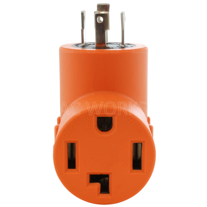 AC WORKS® [ADL14301430] L14-30P 4-Prong 30A Generator Locking Plug - 4-Prong 30A 14-30R Dryer Outlet