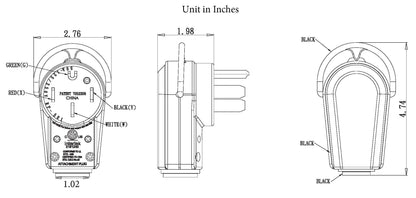 AC WORKS® [AS1450P] 50 Amp NEMA 14-50P DIY Assembly Plug