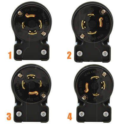 4 different angle positions for plug