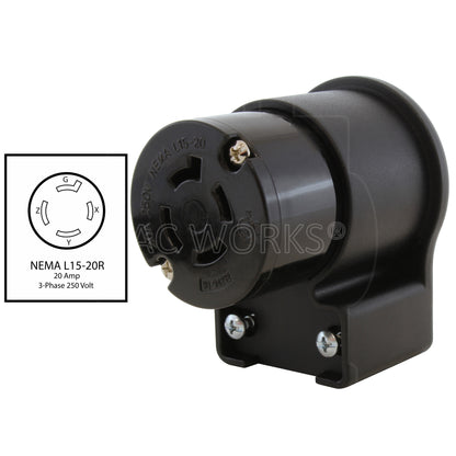 NEMA L15-20R 20A 3-phase 250V 4-prong female connector