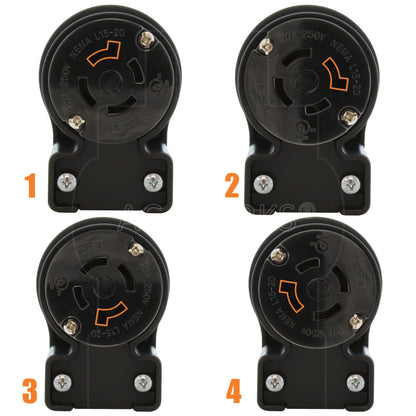 4 different angle positions for connector