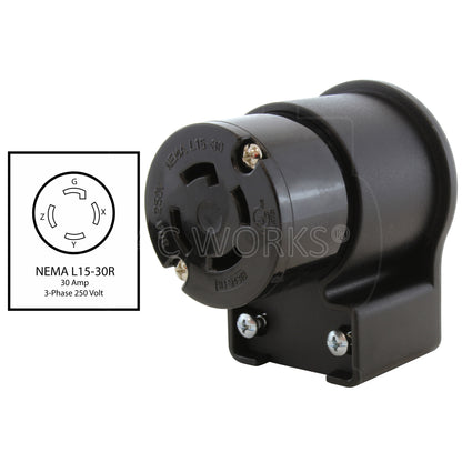 NEMA L15-30R 30A 250V 4-prong locking connector