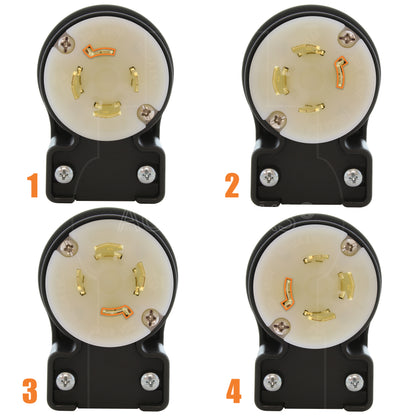 4 different angle positions for plug