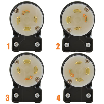4 different angle positions for plug