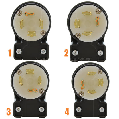 4 different angle positions for plug