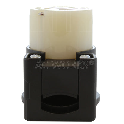 AC WORKS® [ASEL1730R] NEMA L17-30R 30A 3-Phase 600V Elbow 4-Prong Locking Female Connector with cULus Approval