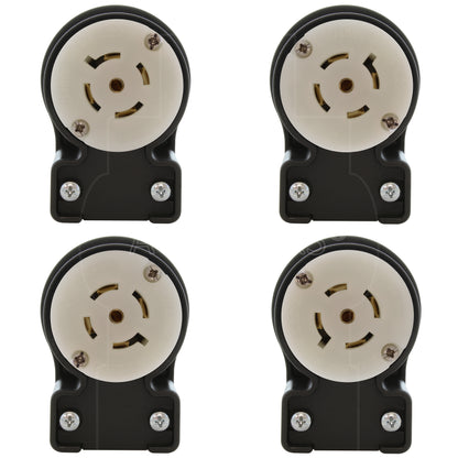 AC WORKS® [ASEL2220R] NEMA L22-20R 20A 3-Phase Y 277/480V Elbow 5-Prong Locking Female Connector with UL, C-UL Approval