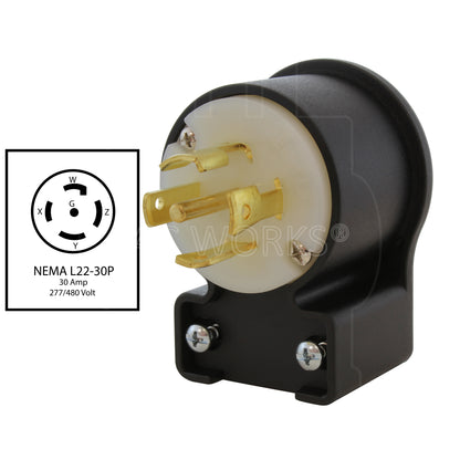 NEMA L22-30P 30A 277/480V plug