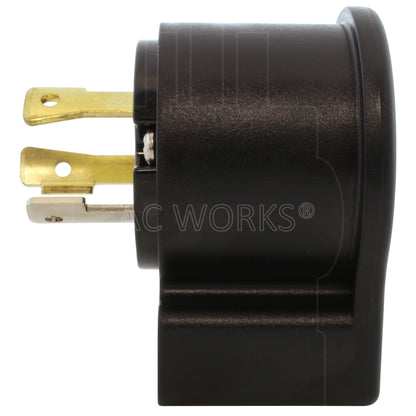 AC WORKS® [ASEL520P] NEMA L5-20P 20A 125V 3-Prong Elbow Locking Male Plug With UL, C-UL Approval