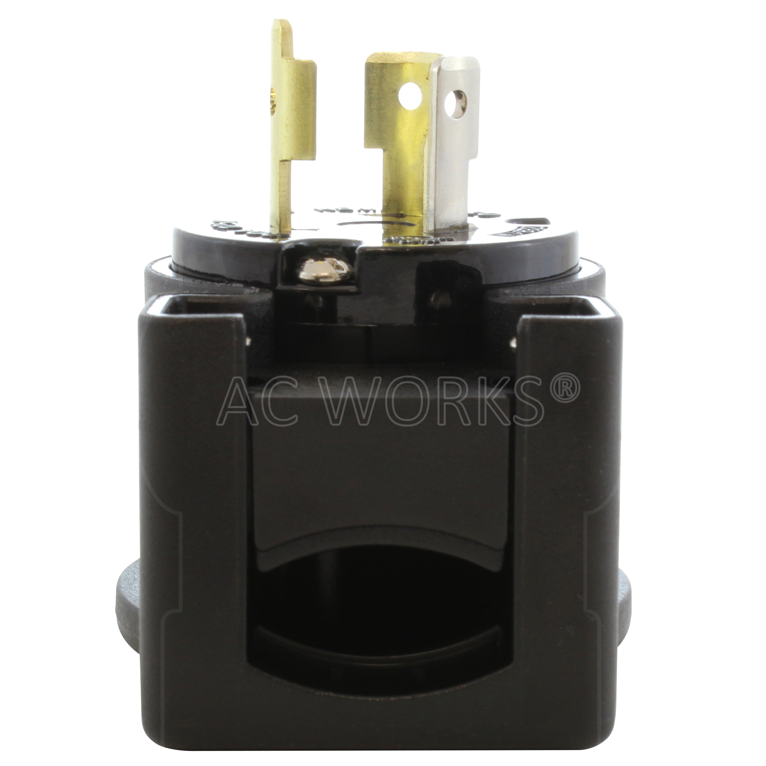 AC WORKS® [ASEL520P] NEMA L5-20P 20A 125V 3-Prong Elbow Locking Male Plug With UL, C-UL Approval