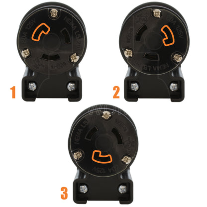 3 different angle positions for connector