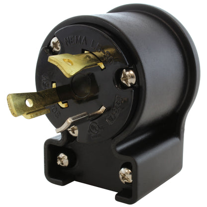 AC WORKS® [ASEL530P] NEMA L5-30P 30A 125V 3-Prong Elbow Locking Male Plug With UL, C-UL Approval