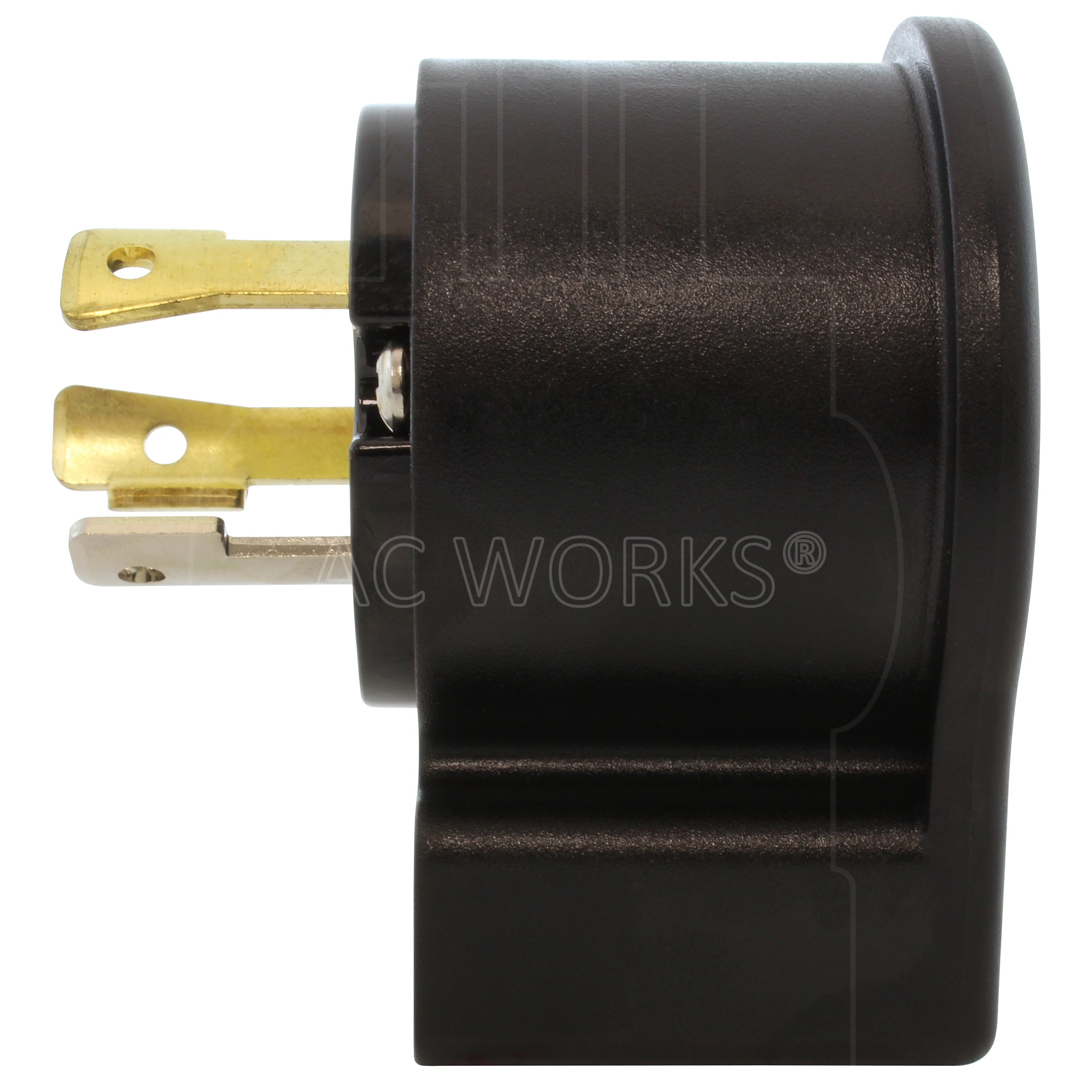AC WORKS® [ASEL530P] NEMA L5-30P 30A 125V 3-Prong Elbow Locking Male Plug With UL, C-UL Approval