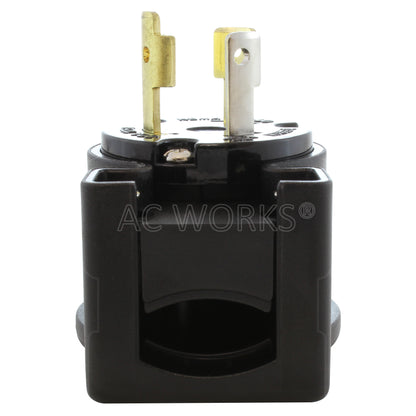 AC WORKS® [ASEL530P] NEMA L5-30P 30A 125V 3-Prong Elbow Locking Male Plug With UL, C-UL Approval