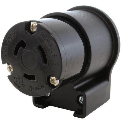 AC WORKS® [ASEL620R] NEMA L6-20R 20A 250V 3-Prong Elbow Locking Female Connector With UL, C-UL Approval