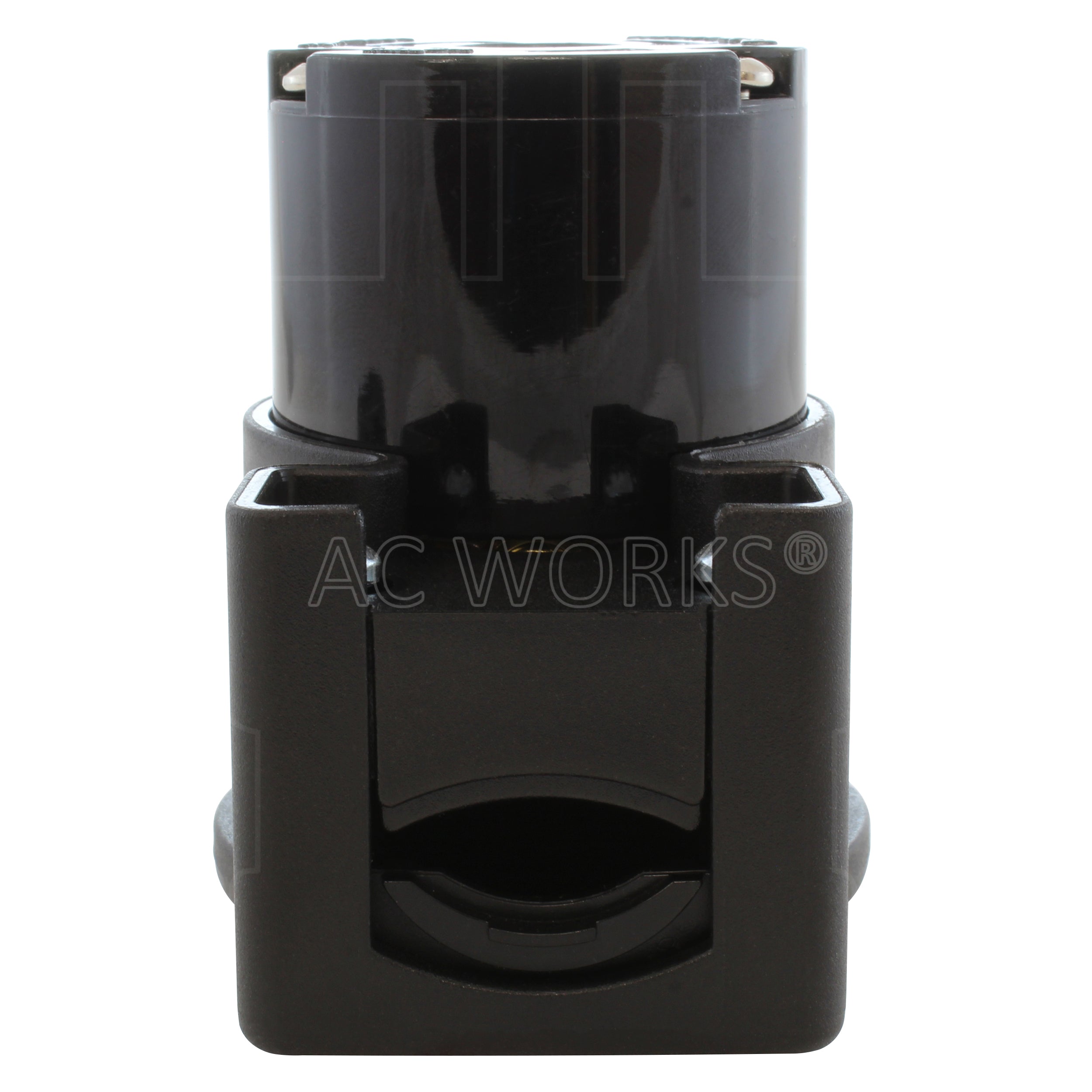 AC WORKS® [ASEL620R] NEMA L6-20R 20A 250V 3-Prong Elbow Locking Female Connector With UL, C-UL Approval