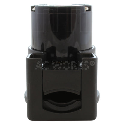 AC WORKS® [ASEL620R] NEMA L6-20R 20A 250V 3-Prong Elbow Locking Female Connector With UL, C-UL Approval