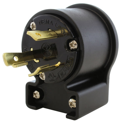 AC WORKS® [ASEL630P] NEMA L6-30P 30A 250V 3-Prong Elbow Locking Male Plug With UL, C-UL Approval
