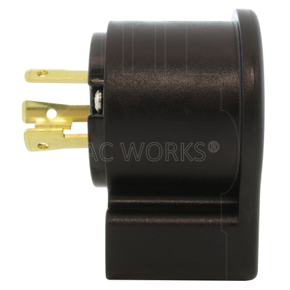 AC WORKS® [ASEL630P] NEMA L6-30P 30A 250V 3-Prong Elbow Locking Male Plug With UL, C-UL Approval